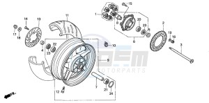 VTR1000SP RC51 drawing REAR WHEEL (VTR1000SP2/3/ 4/5/6)