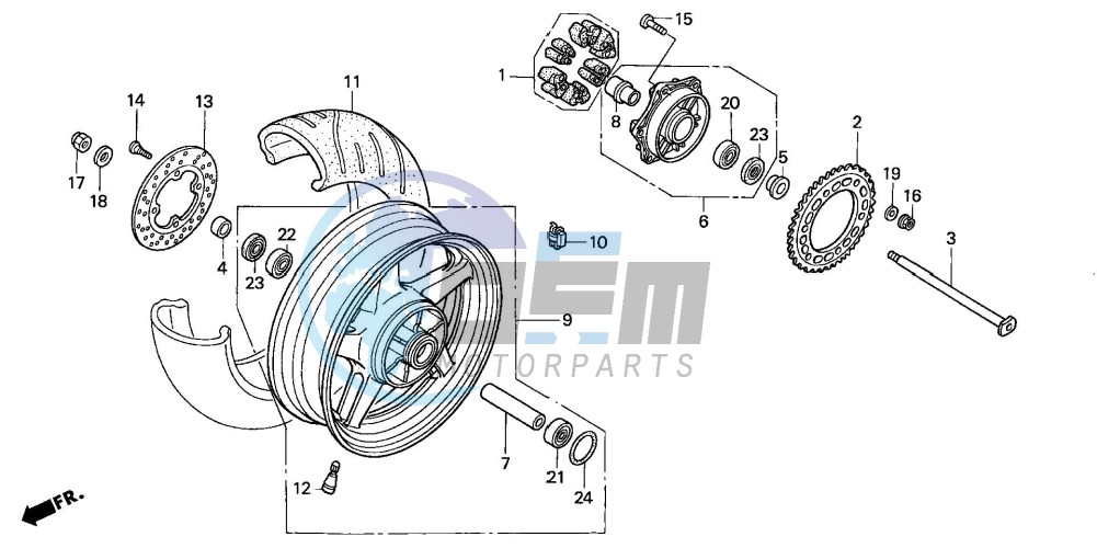 REAR WHEEL (VTR1000SP2/3/ 4/5/6)