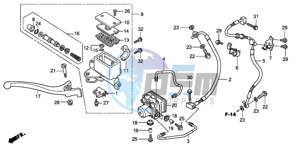 FR. BRAKE MASTER CYLINDER (SH300A/AR)