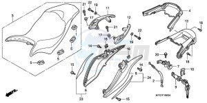 CB600F39 Spain - (SP / ST 25K) drawing SEAT/REAR COWL