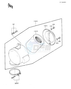 KE 100 B [KE100] (B9-F10) [KE100] drawing AIR FILTER