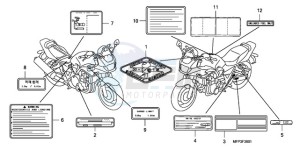 CB1300SA9 France - (F / ABS BCT CMF MME TWO TY2) drawing CAUTION LABEL (CB1300S/CB 1300SA)