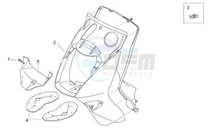 Leonardo 125-150 drawing Front body - Front shield