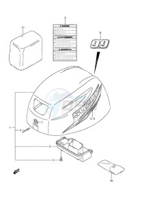 DF 9.9A drawing Engine Cover Non-Remote Control