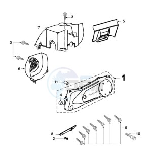 METAL XA BE drawing CRANKCASE COVER