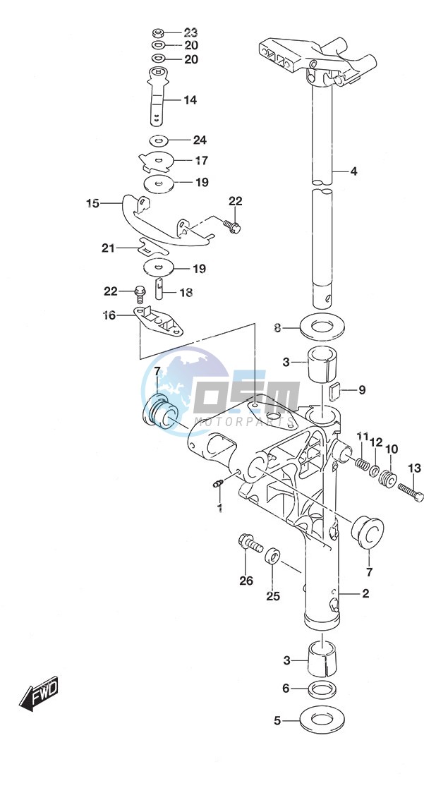 Swivel Bracket - Tiller Handle w/Power Tilt