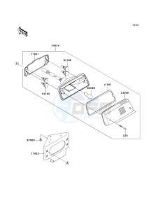 KVF 650 A [PRAIRIE 650 4X4] (A2) [PRAIRIE 650 4X4] drawing TAILLIGHT-- S- -