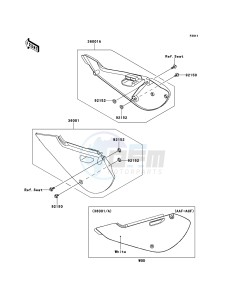 KX65 KX65ABF EU drawing Side Covers