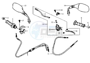 RED DEVIL - 50 cc drawing HANDLEBAR CONTROLS