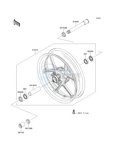 ZX 600 N [NINJA ZX-6RR] (6F) N6F drawing FRONT WHEEL