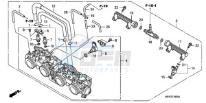 CB1000RAA France - (F / ABS CMF) drawing THROTTLE BODY