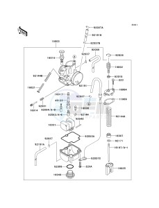 KX 85 A [KX85 MONSTER ENERGY] (A6F - A9FA) A9FA drawing CARBURETOR