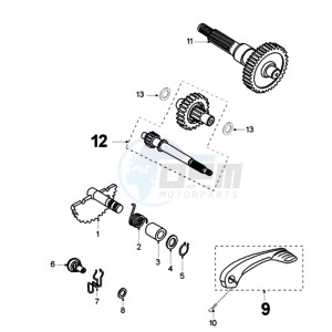 LUDIX 10 OR SNAKE drawing DRIVE SHAFTS / KICKSTARTER