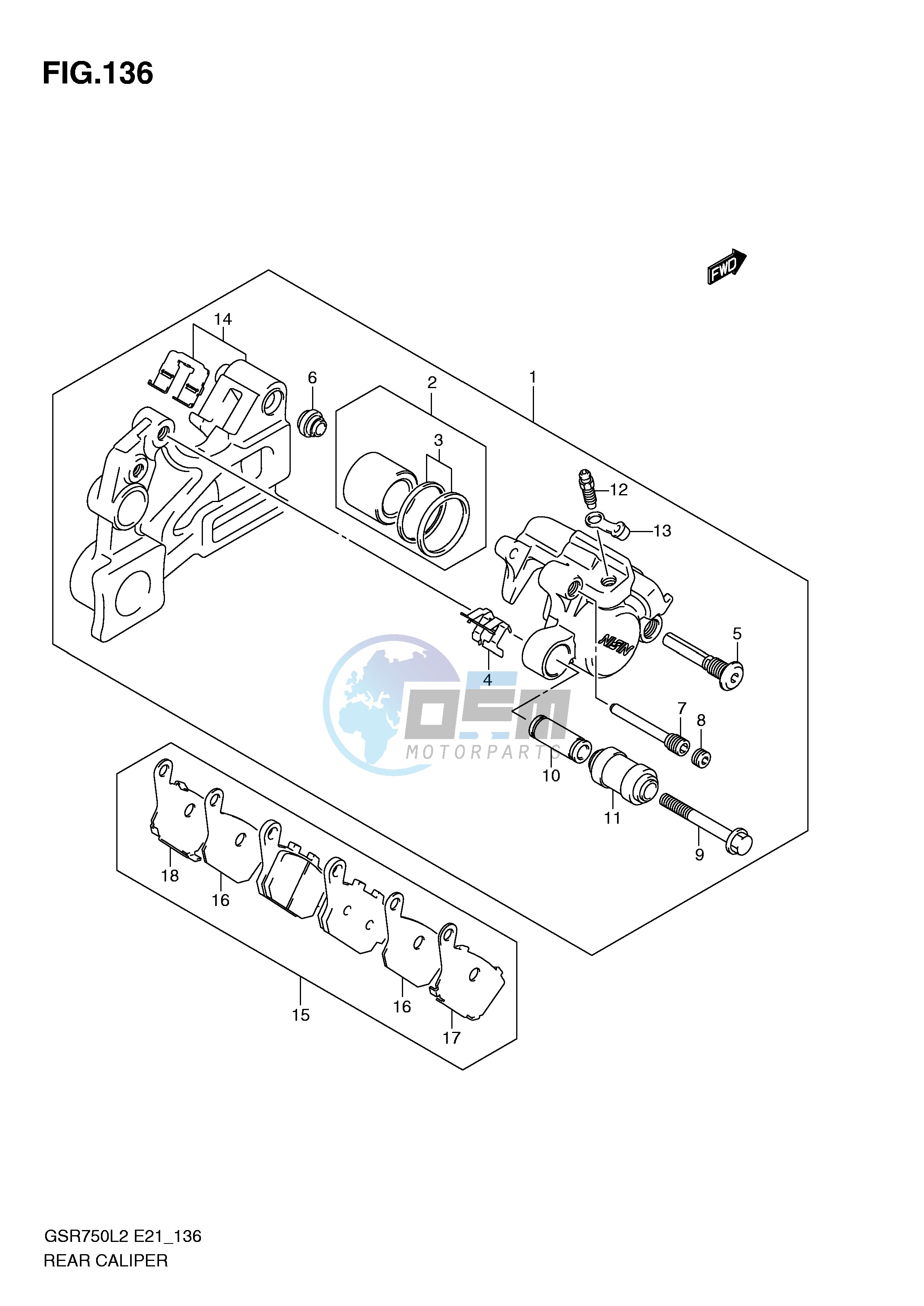 REAR CALIPER (GSR750AL2 E24)