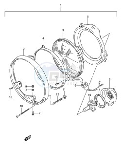 GS500E (E2) drawing HEADLAMP (MODEL K L M N)