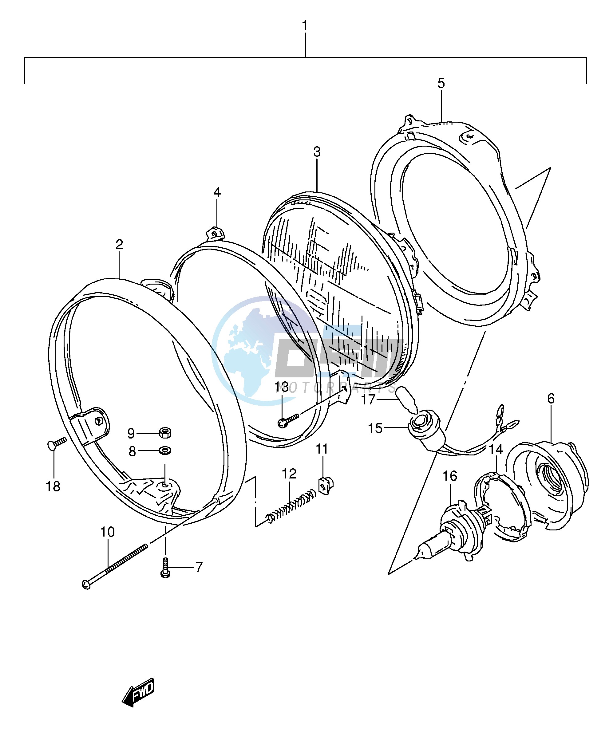 HEADLAMP (MODEL K L M N)