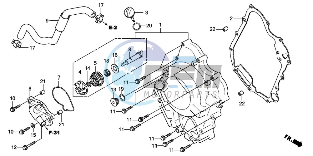 RIGHT CRANKCASE COVER/ WATER PUMP