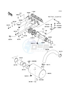 JET SKI ULTRA LX JT1500G9F EU drawing Muffler(s)