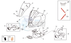 RSV 1000 Tuono drawing Front body - Front fairing