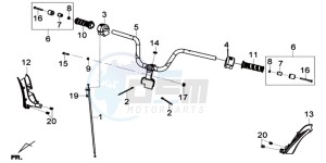 GTS 125I EURO4 LONG VISOR L7 drawing STEERING / BRAKE LEVERS CPL.  L/R