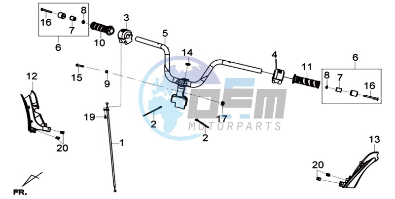 STEERING / BRAKE LEVERS CPL.  L/R