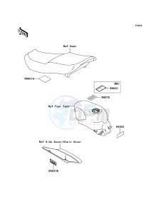 ZZR600 ZX600-E13H GB XX (EU ME A(FRICA) drawing Labels