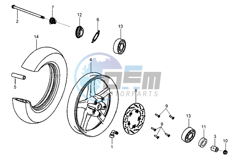 FRONT WHEEL / BRAKE DISC