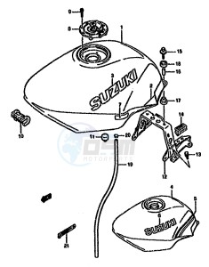 GSX750F (K-T) drawing FUEL TANK (MODEL K L)