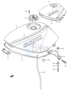 GS500E (E28) drawing FUEL TANK (MODEL K L)