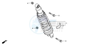 CB600F2 CB600S drawing REAR CUSHION (CB600F2/F22)