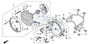 CB600F2 CB600S drawing HEADLIGHT (CB600F2)