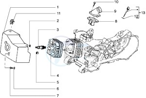 ICE 50 drawing Cylinder head - Cooling hood - Inlet and induction pipe