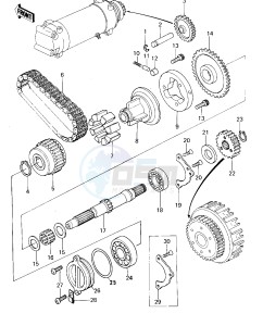 KZ 650 B (B1-B3) drawing SECONDARY SHAFT_STARTER CLUTCH