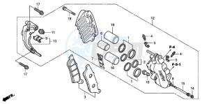 FES125 PANTHEON drawing FRONT BRAKE CALIPER (FES1253-5)(FES1503-5)