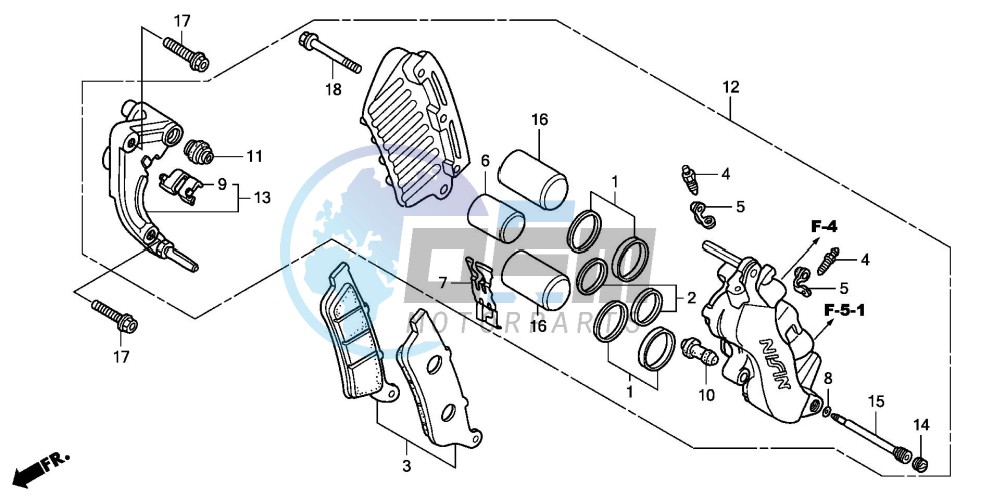 FRONT BRAKE CALIPER (FES1253-5)(FES1503-5)