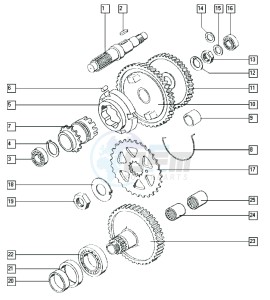 FLEXER_24-45kmh_W-Y 50 W-Y drawing Countershaft-mainshaft