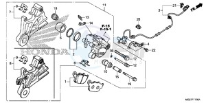 CB500XD CB500X Continue » UK - (E) drawing REAR BRAKE CALIPER