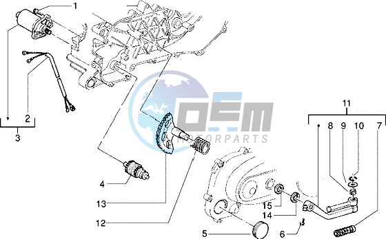 Starting motor-starter lever