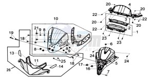 GTS 125I EURO4 SPORT L7 drawing DASHBOARD - WINDSCREEN