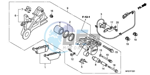 REAR BRAKE CALIPER (CB600FA/FA3)