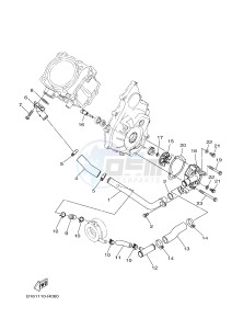 YFM700FWA YFM70GDHG GRIZZLY 700 (B305) drawing WATER PUMP