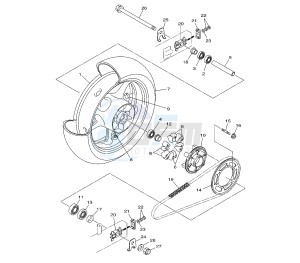 XJ6-F DIVERSION 600 drawing REAR WHEEL