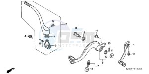 CRF250R9 ED / BLA CMF drawing PEDAL/KICK STARTER ARM