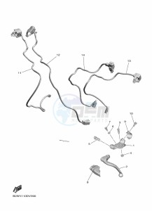 YZ450F (B2WD) drawing HANDLE SWITCH & LEVER