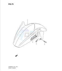 GSXF650 drawing FRONT FENDER (GSX650FUAL1 E21)