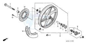 CBR125RW9 UK - (E) drawing FRONT WHEEL