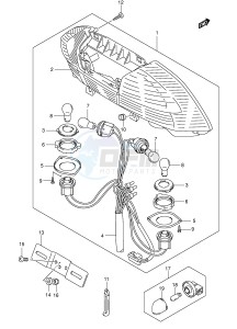 AN250 (E2) Burgman drawing REAR COMBINATION LAMP (MODEL K3 K4 K5 K6 E2,E19,E24,E71)