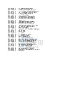 GSX1300R (E2) Hayabusa drawing * COLOR CHART *