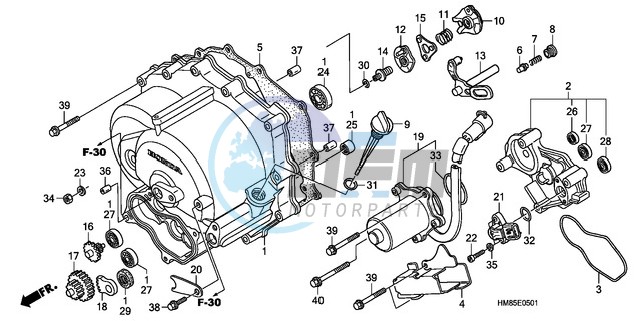 FRONT CRANKCASE COVER (TRX250TE)