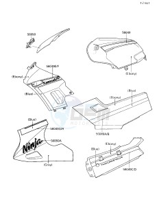 EX 250 F [NINJA 250R] (F2-F4) [NINJA 250R] drawing DECALS-- EBONY_GRAY- --- EX250-F4- -